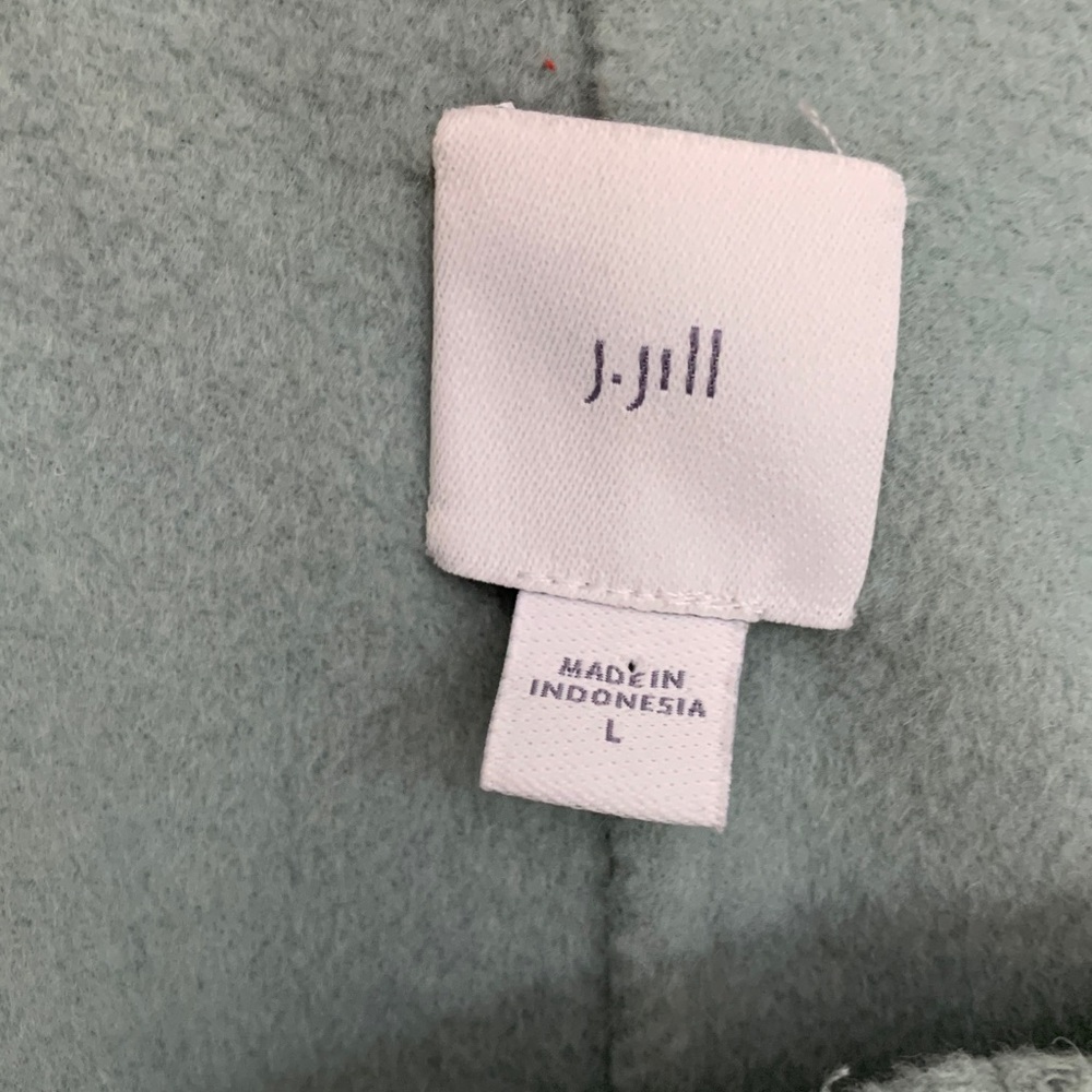 J. Jill Light Aqua Very Soft Wool Jacket Size Large Hidden Snap Closure - Picture 2 of 9